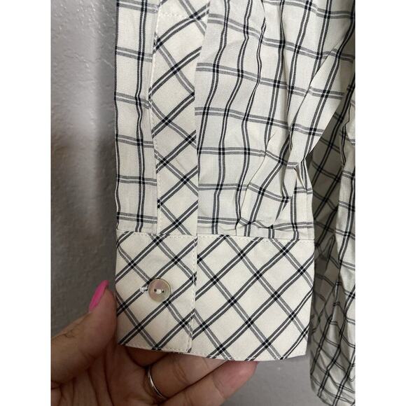 J.Jill Button Down Back Windowpane Shirt Size Small Collared Lagenlook Rayon - Picture 13 of 13
